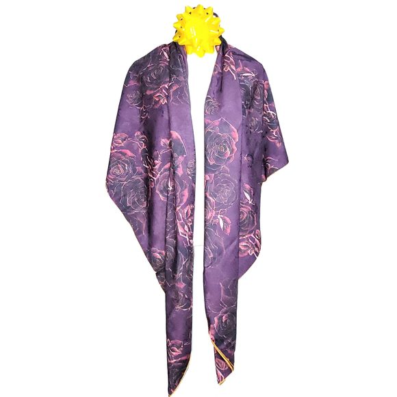 NWT Double Sided Silk Scarf 52"x52" Large Square Shawl Wrap XiangYunShal 2226 - Picture 10 of 11